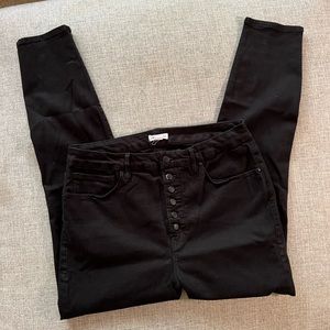Good American High Rise Black Skinny Jean Size 16